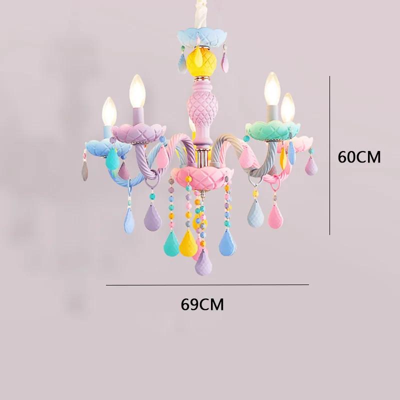 Macaron Color LED Ceiling Chandeliers Children's Room Pendant Drop Light Kids Room Boys Girls Bedroom Decor Ceiling Lamps Lustre