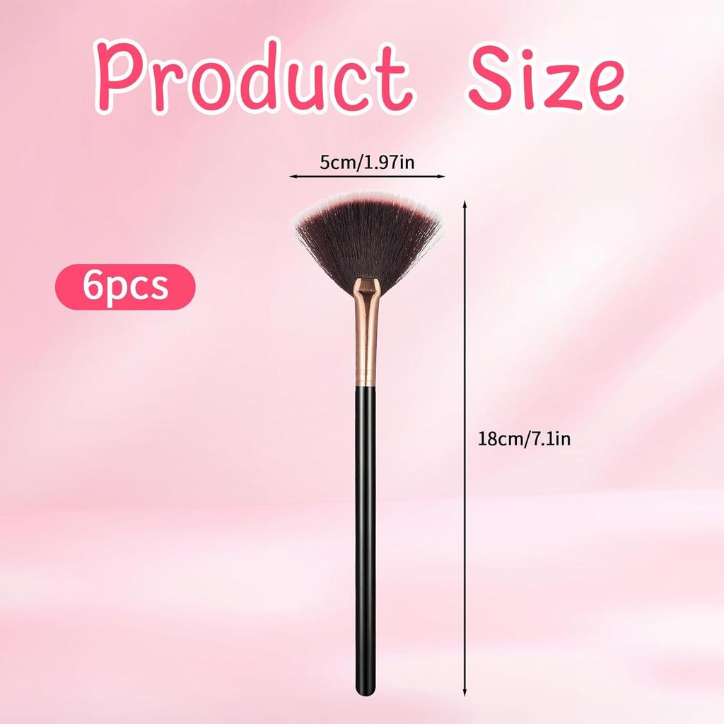 6 Pieces Facial Brushes Slim Soft Fan Brushes Esthetician Face Mask Applicator Fluffy Brush Makeup Applicators for Glycolic Peel Mask