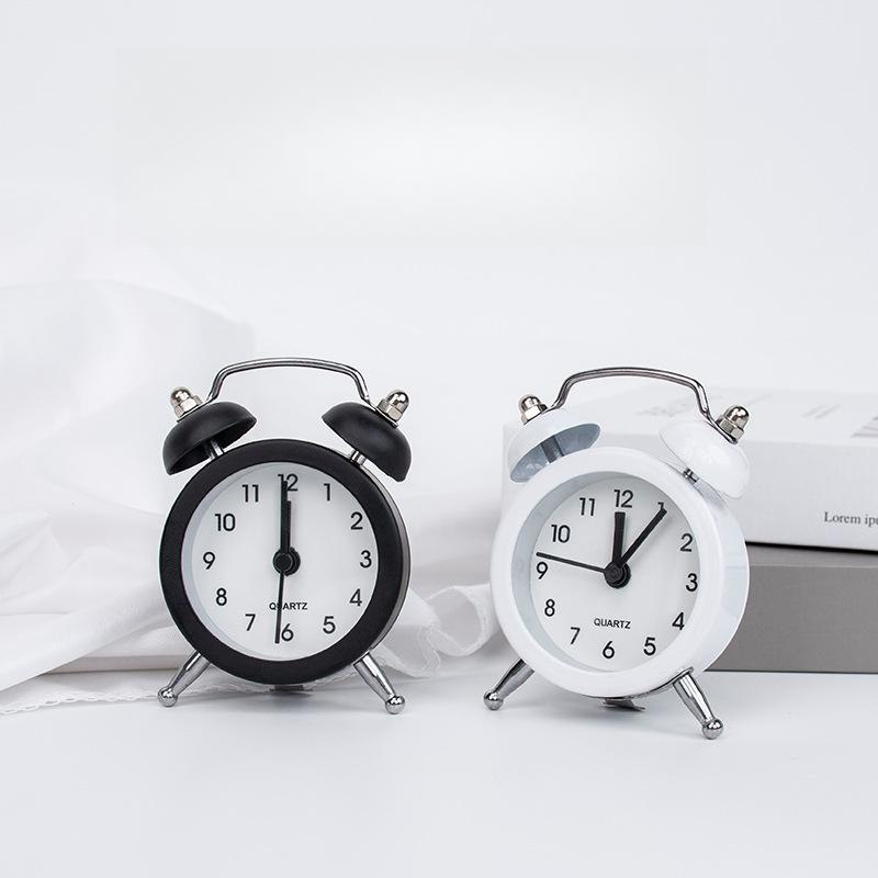 Creative Children's Alarm Clock On the Head of the Student's Bedside Cute Cartoon Silent Simple Bedroom Mini Loud Table Alarm Clock