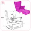 Ohrensessel MAX mit Hocker skandinavisch Family Meble fuchsia rosa