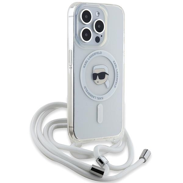 Karl Lagerfeld Klhmp15Lhckhnt Iphone 15 Pro 6.1 Hardcase Transparent Crossbody Iml Karl Head Magsafe