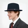 Vintage Porkpie Hats for Men Solid Black Fedora Hats Simple Pork Pie Hat Gentleman Fashion Sombrero Hombre Chapeu Masculino Show