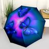 1pc Butterfly Blue Design Automatic Folding Umbrella Durable Iron Frame,All Seasons Home Travel Outdoor Multifunctional Umbrella yy251115065