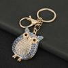 Rhinestones Owl Keychain Exquisite Owl Crystal Keychain with Rotating Lobster Clasp Elegant Bag Charms