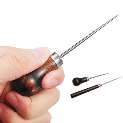 3style Handmade Leather Tool Bags Hole Hook Wood Handle Cone Needle Sewing Accessories Stitching Awl Leathercraft Sewing Awls