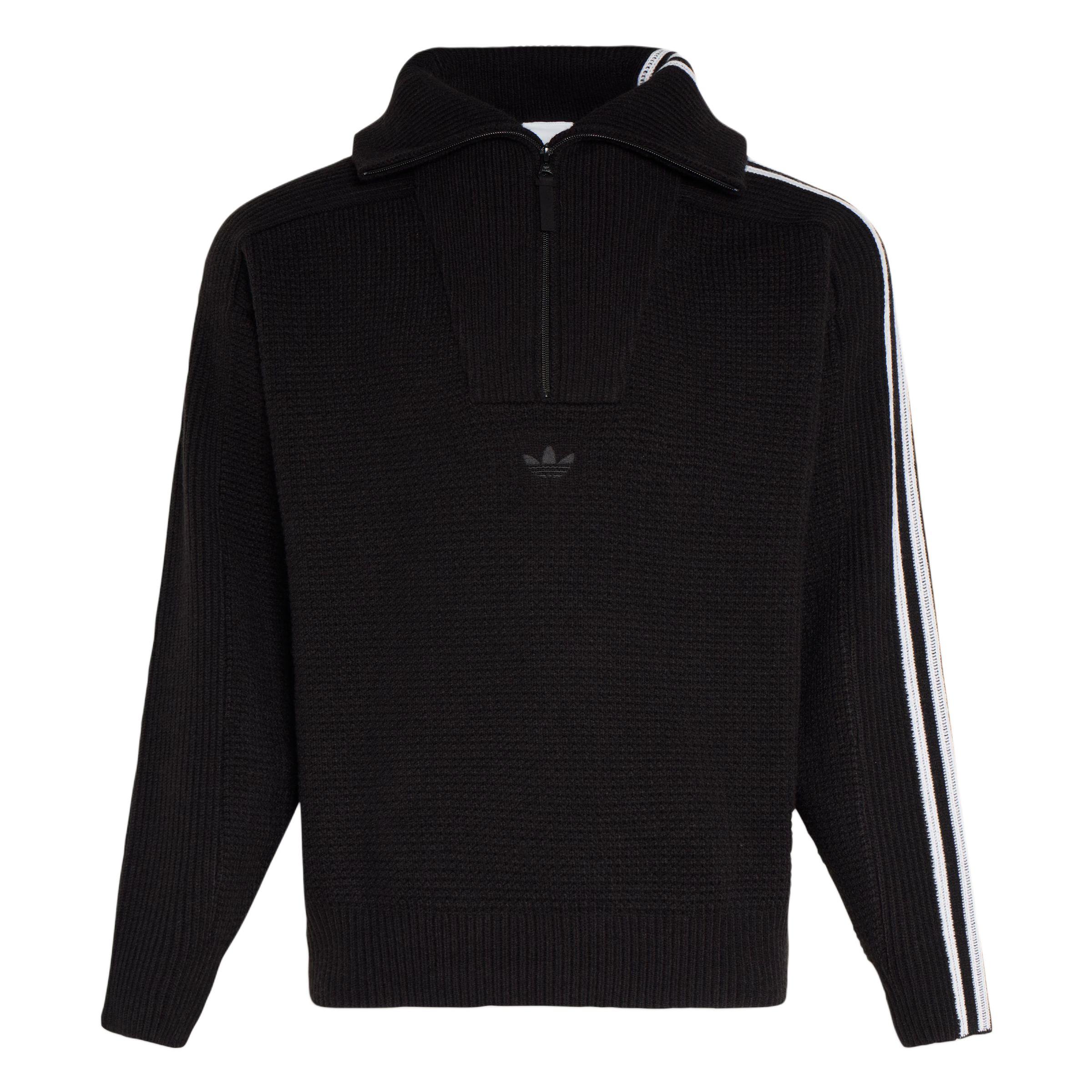 Adidas Originals Premium 3S Knitwear Casual Crew Neck Sweatshirt Women Black KS5340 XS