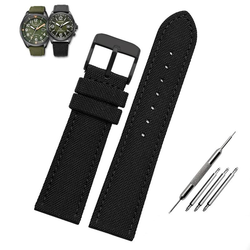 Climbing Nylon Watch watch belt  Citizen BM8475 Timex  Handmade Waterproof canvas watchband 20mm22mm 23mm strap Green blue black