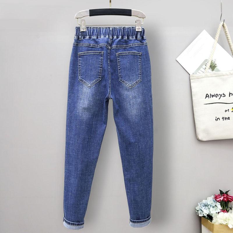 Female Spring and Summer Korean-Style Lightweight Loose-Fit Denim Pants Plus Size Wide-Leg Harem Pants