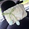 Soft Car Tulip Tissue Box Holder Universal Auto Seat Back Organizer Stylish Cute Interior Accessories For Cars With Multiple Placement Options