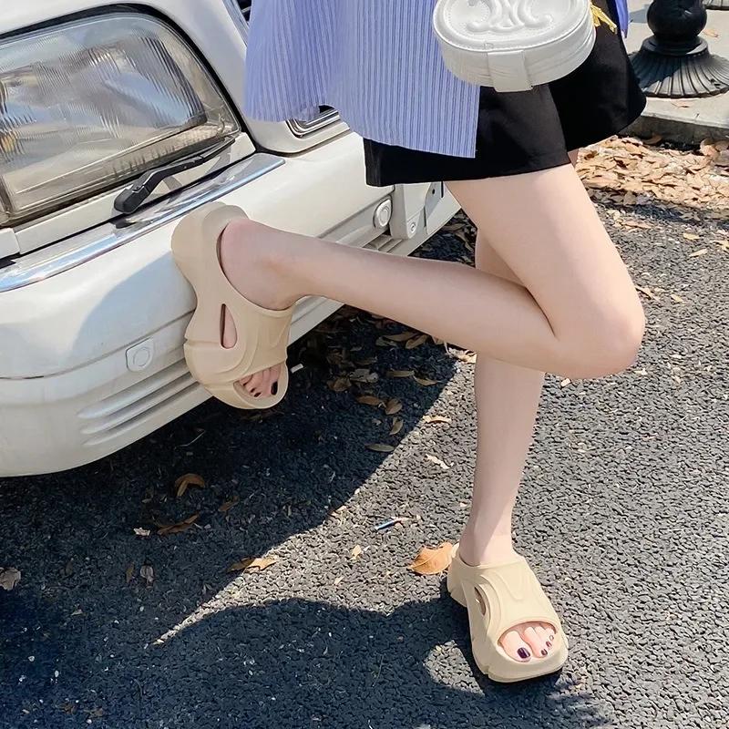 Outdoor Women's High Heel Slippers Hot Sell Comfortable Soft Women's Thick-soled EVA Sandals New Sandalias De Mujer Verano 2025