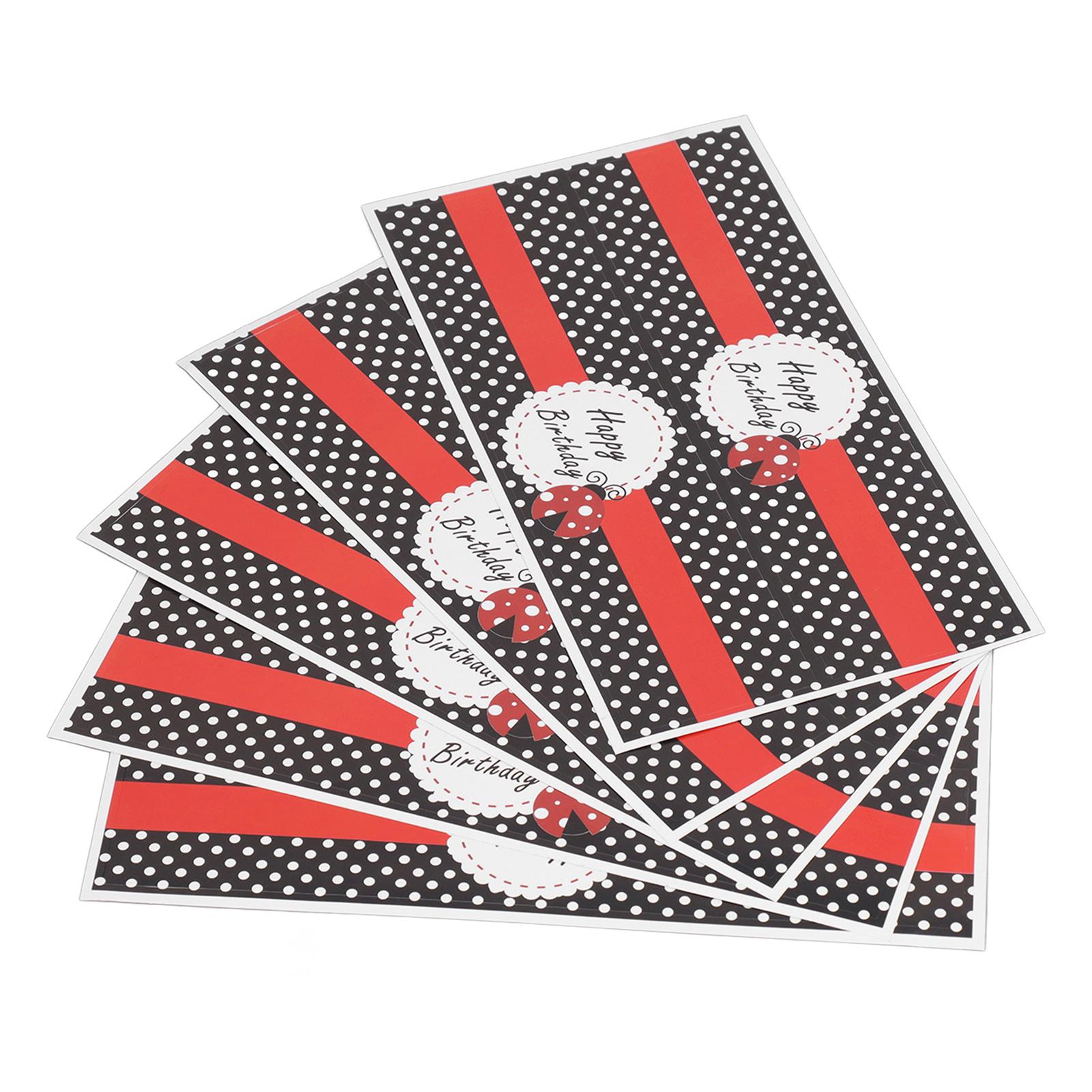 

5 шт. этикетки на бутылки с водой черные белые красные слова «С днем рождения» декоративные этикетки на бутылки с водой