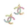Chanel Multicolor Design Metal Brass Earrings Women Earrings Gold ABC304B15460NU627