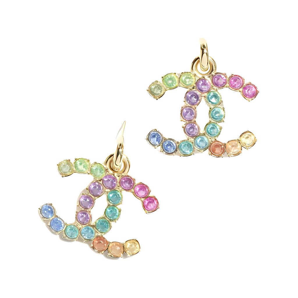 Chanel Multicolor Design Metal Brass Earrings Women Earrings Gold ABC304B15460NU627