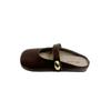 Buckle metal comfortable Korean version half-shit lightweight bag head slippers women's summer stepping feeling versatile flat-bottomed slippers on