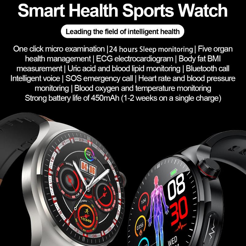 2025 New High-precision ECG Blood Lipids Uric Acid Risk Assessment Smart Watch Pulse Body Fat BP Dynamics Health Monitor