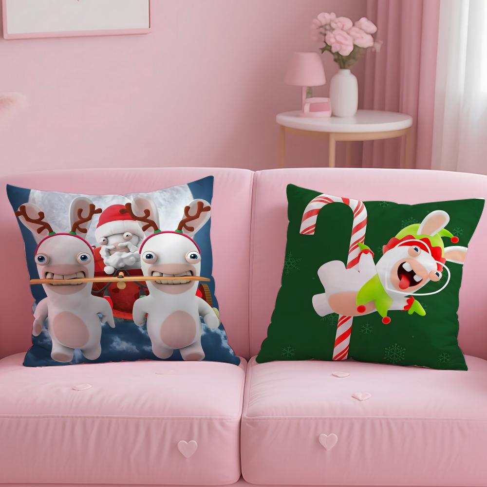 popular game Rabbids Cushion Cover Soft & Easy-Wash Pillow Case – Versatile for Couch, Bed, Travel and Office