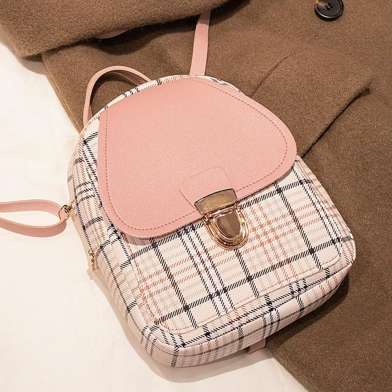 Plaid Backpack for Women, Lightweight Casual Daypack with Adjustable Detachable Straps, Portable Travel School Work Backpack