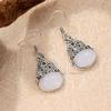 Rainbow Moonstone Silvery Color Handmade Earring Rainbow Moonstone Oval Shape Earrings Boho Earrings Gift for Her