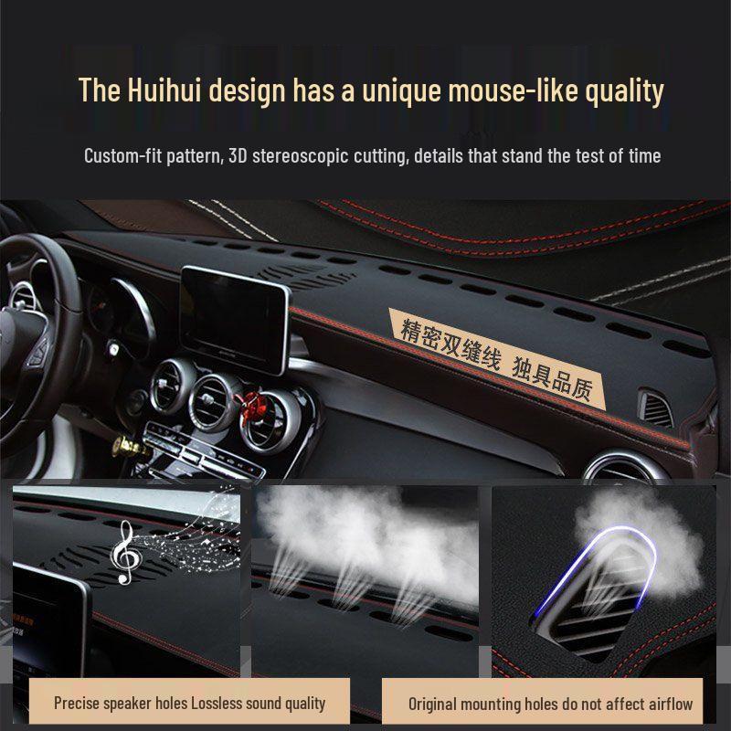 Custom Car Sunshade & Anti-Slip Mat for Dashboard - Fine Leather, Light-Blocking Design