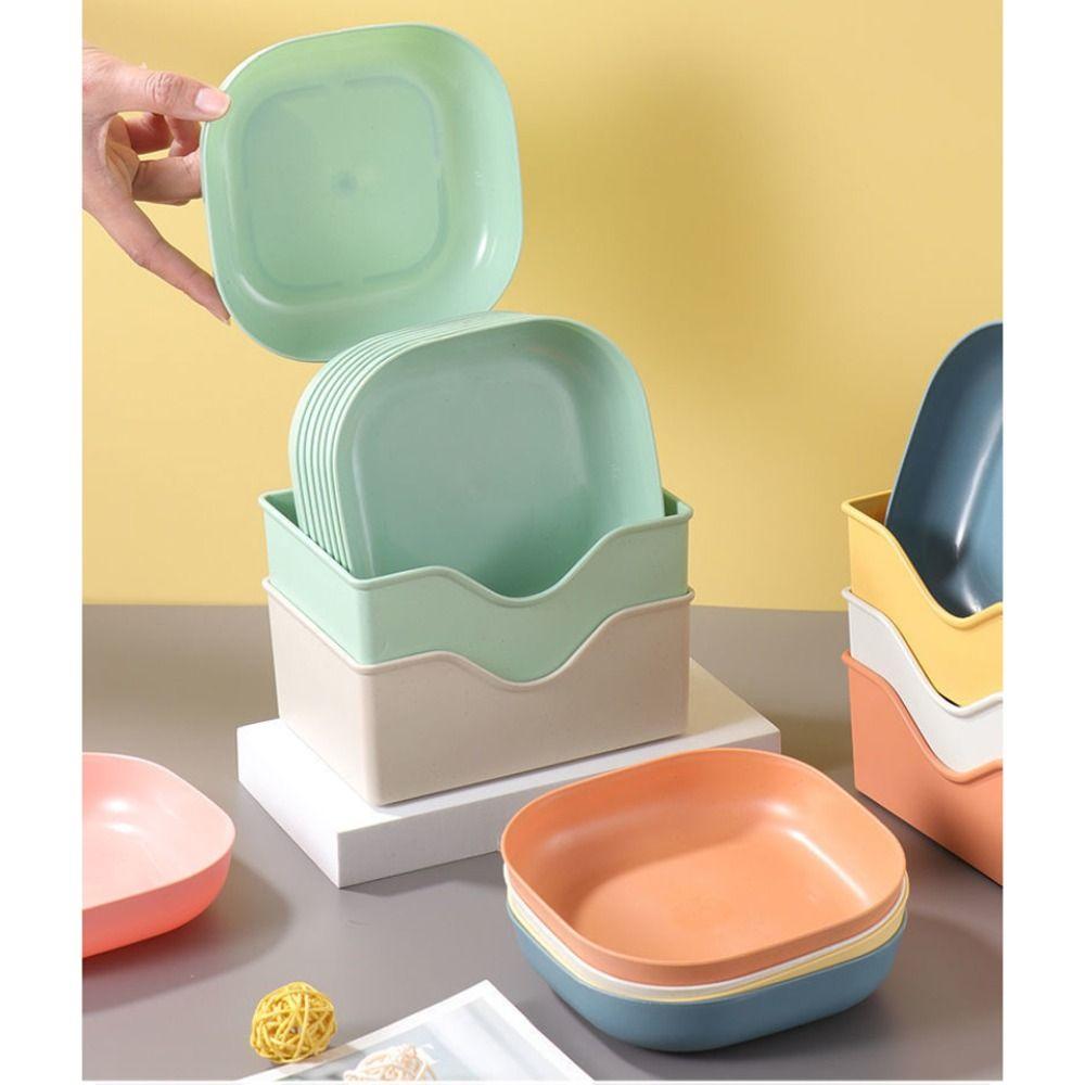 10PCS Random Color Multifunctional Dish Multicolor Snack Dish Candy Plate  Home Kitchen