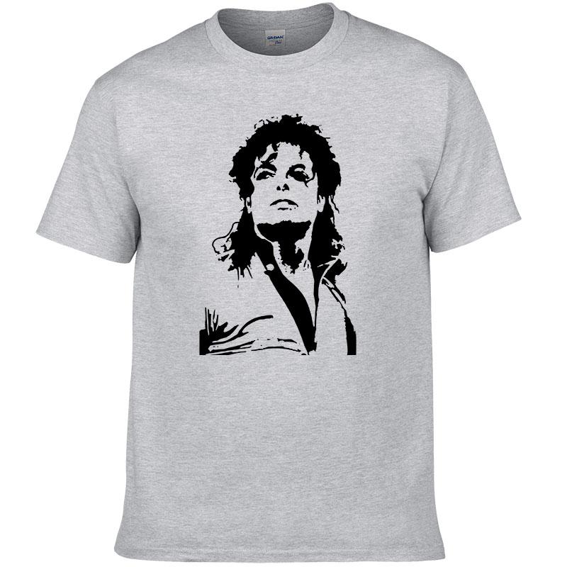Sommer Michael Jackson T-Shirt Herren Hip Hop Baumwolle Bedruckt Kurzarm Rundhals T-Shirt Tees #228