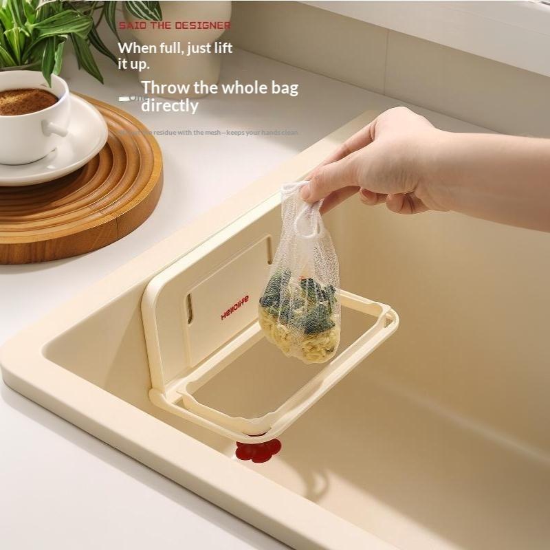 Folding Sink Filtering Net Rack Home Use Kitchen Beside Sink Kitchen Waste Filtering Net Sink Mesh Holder Separating Drain Rack