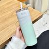 Large Capacity Gradual Change Color Coffee Cup Stainless Steel Insulated Water Bottle  Sports