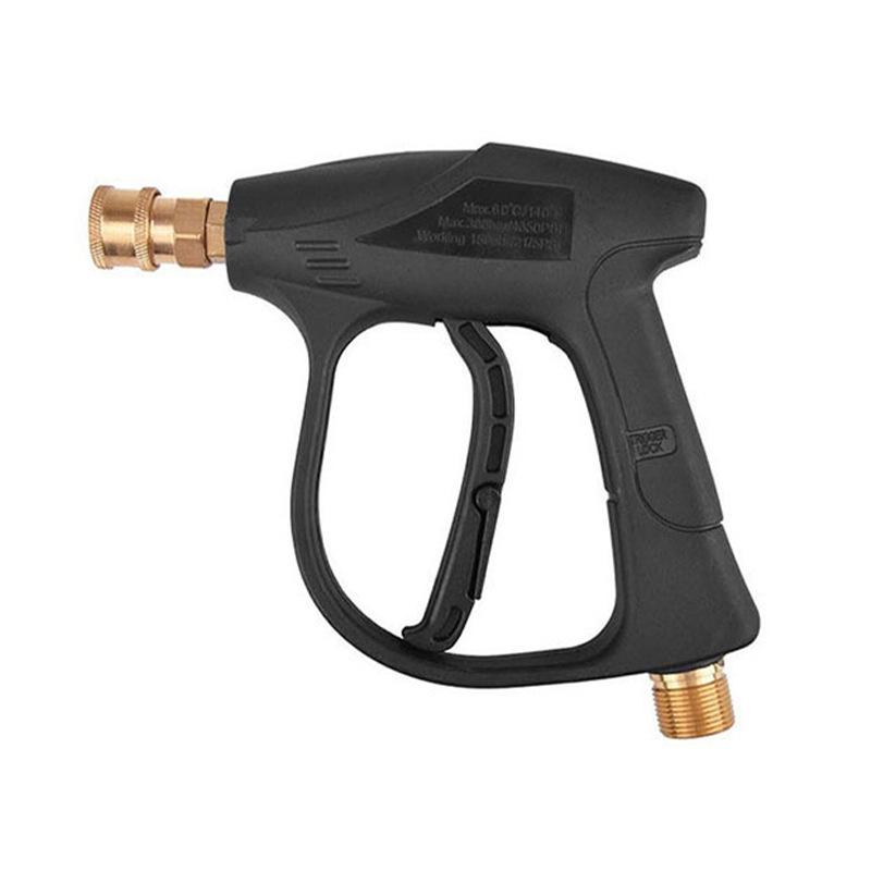 Dual-Function High-Pressure Water Gun with Aluminum Valve and Stainless Steel Nozzle, Foam Pot Attachment, and Five-Color Nozzle Heads