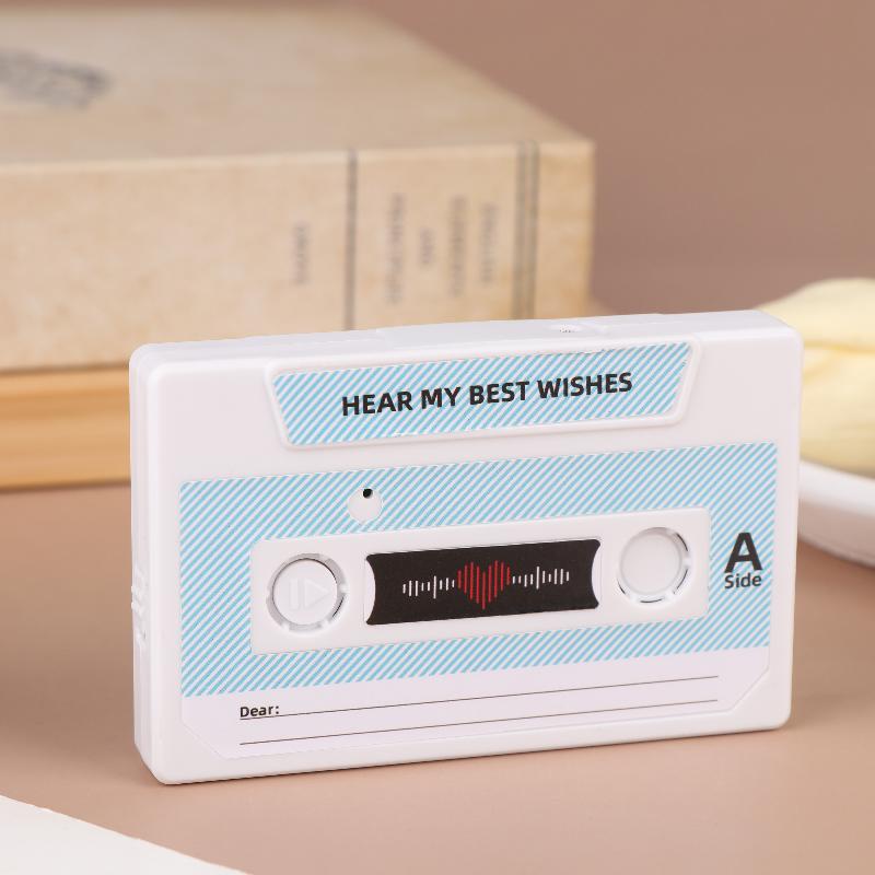 60-Second Diy Audio Voice Recorder Cassette Tape Shaped Recording Device Recordable Greeting Card For Birthday Valentines Day