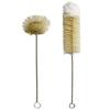 Coralpearl Stainless Bottle Cleaning Brush, Natural Boar Bristle & Wool Tip, Soda Bottle Brush Set (2), Long Handle, Flexible Wire Cleaner,