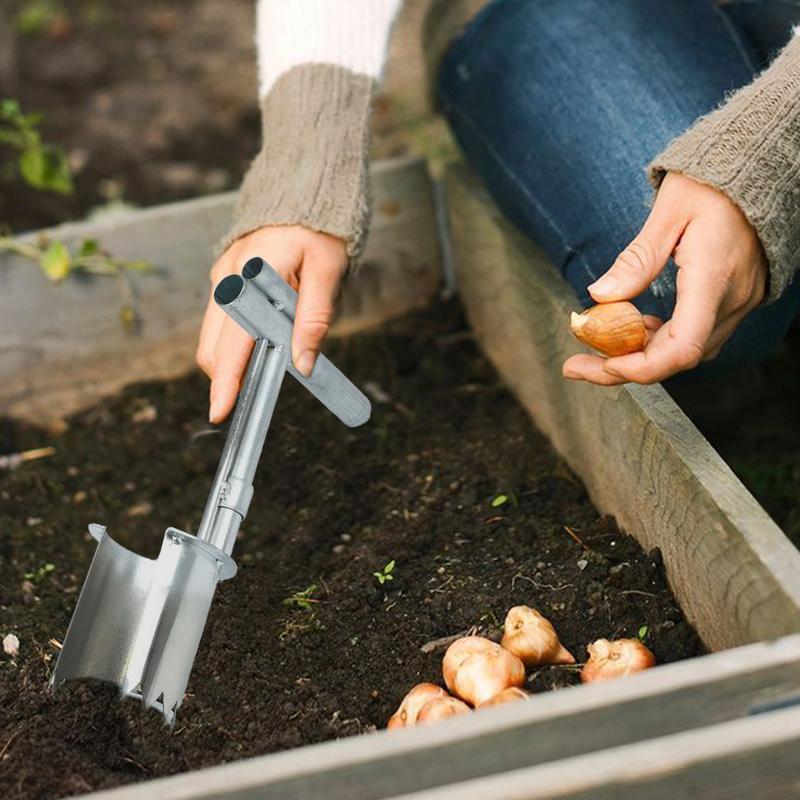 Bulb Planter Tool Stainless Steel Planting Aid For Bulb Heavy Duty Garden Transplanter Tool For Ground Cover Vegetables Spring