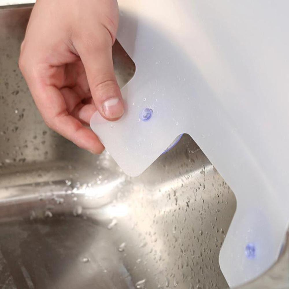 Durable Translucent Kitchen Anti-splash Baffle with Suction Cup Kitchen Tools Sink Oil Baffle Resin Anti-Splash Screen