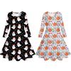4-12 Lat Dzieci Dziewczynki Zimowa Sukienka z Długim Rękawem Sukienka na Halloween