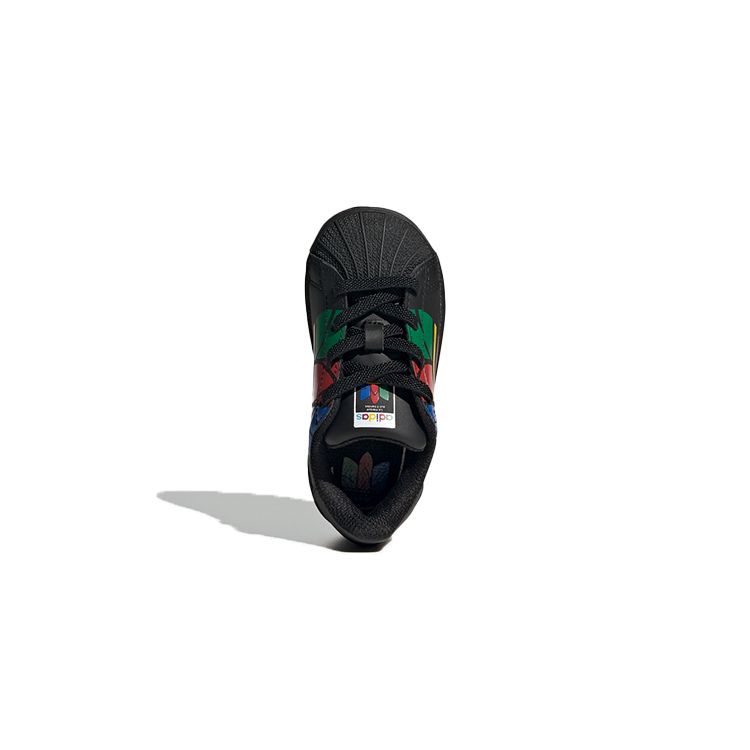 Adidas Originals Pure E Synthetic Leather Retro Durable Breathable Low-Top Walking Shoes Baby Shoes Black FW4018