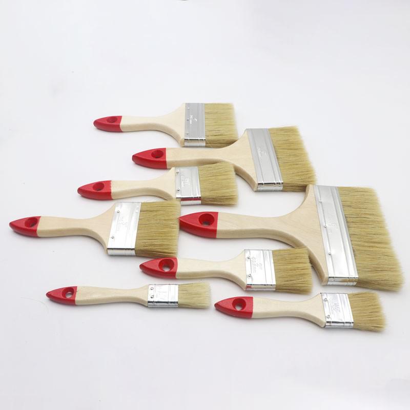 Red-Tailed Clear Varnish Hog Bristle Paint Brush with Thickened Sharpened Filaments