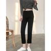 2022 Autumn Winter Jeans Korean stytle Women High Waist Jean Retro Design Slim Flare Denim Trousers Elegant Harajuku All-match