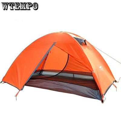 Backpacking Tent 2 Person Double Layer Camping Tents 4 Seasons Waterproof Breathable Lightweight Portable Travel Tent Single Door Opening