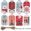 With Rope Santa Claus Gift Wrapping Christmas Paper Tags Xmas Decorations Hanging Label Gift Cards