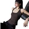 European and American women's clothing new Spice Girl U tie suspender vest women's thin shoulder straps inside and thin can be worn outside