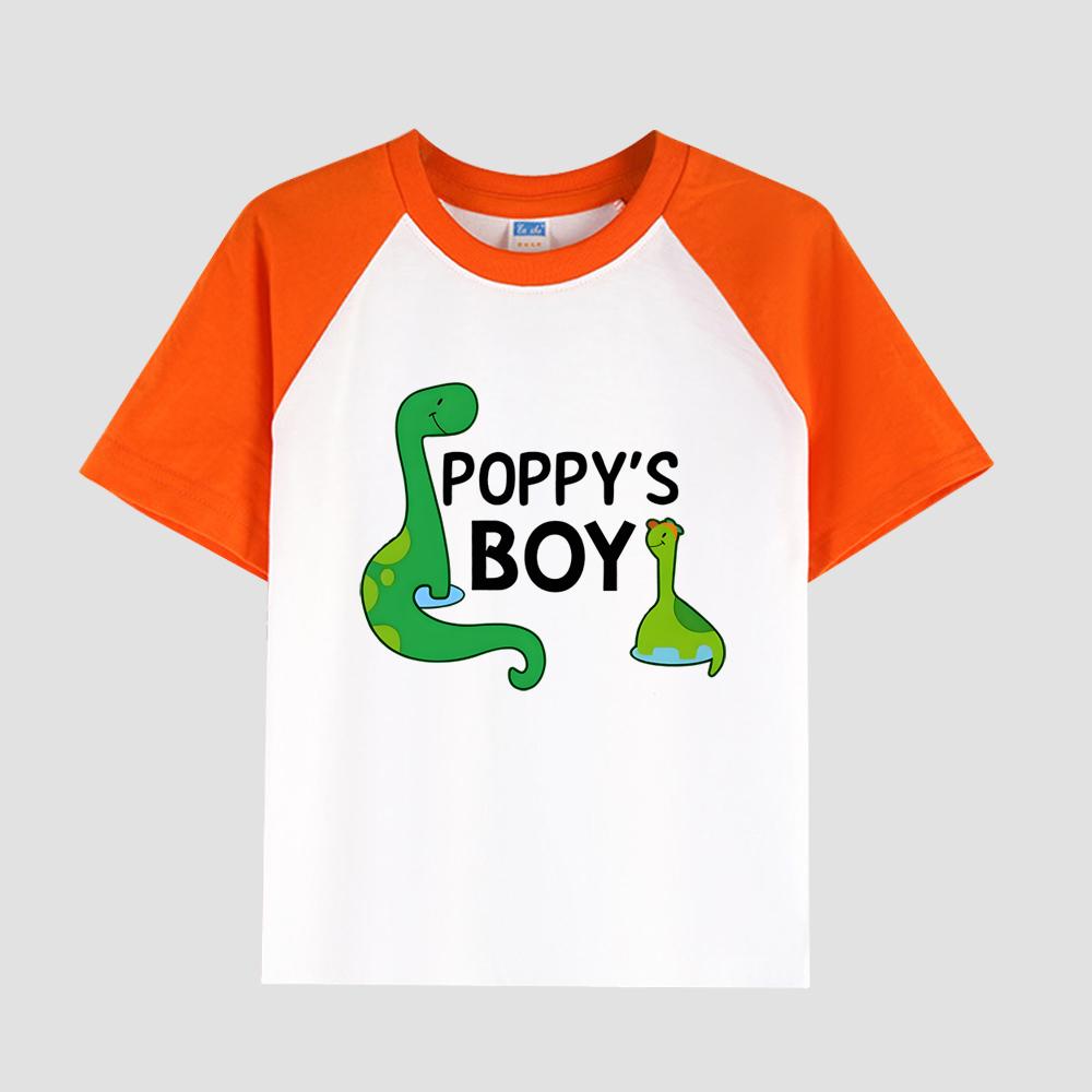 Kids' Printed T-Shirt with Drop Shoulder, Cotton Fabric, Boy's Casual Fashion Short Sleeve Top for Summer