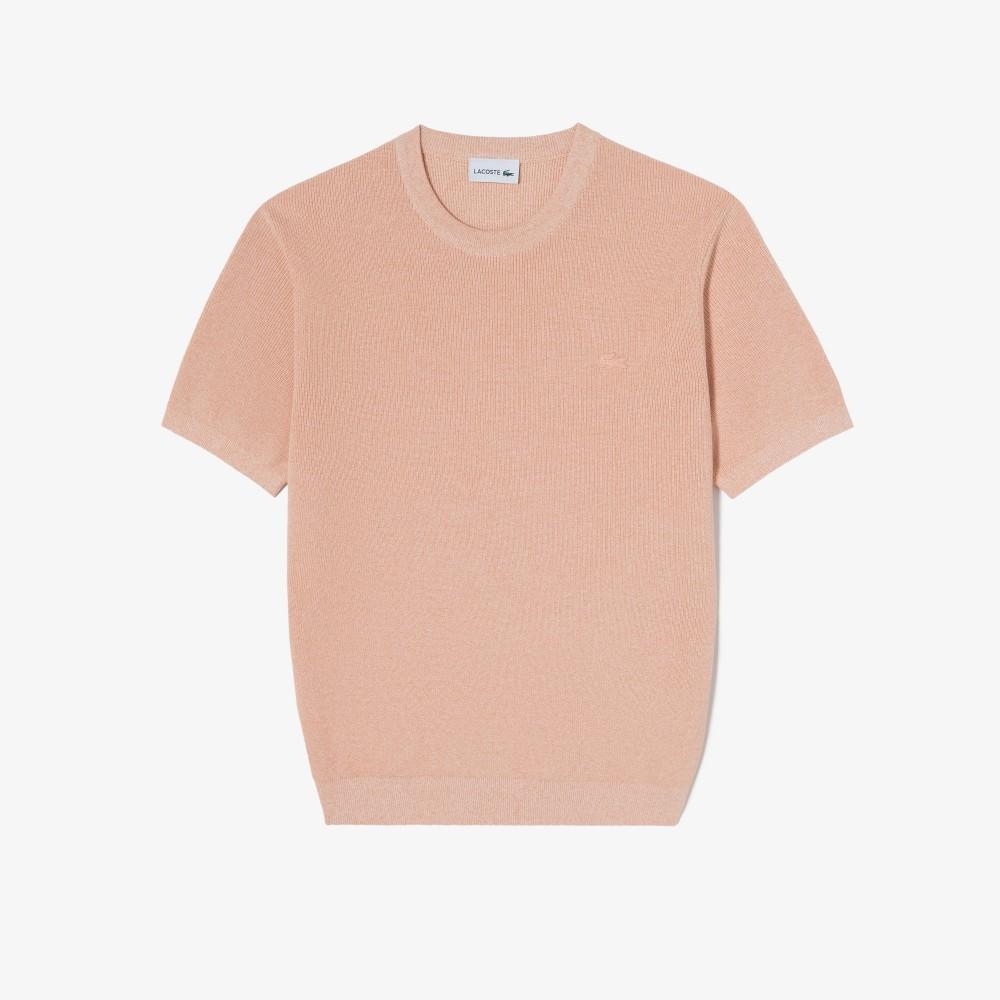 [lacoste] Men's Short-Sleeve Ribbed Crew Neck Pullover AH827E-56GIY0