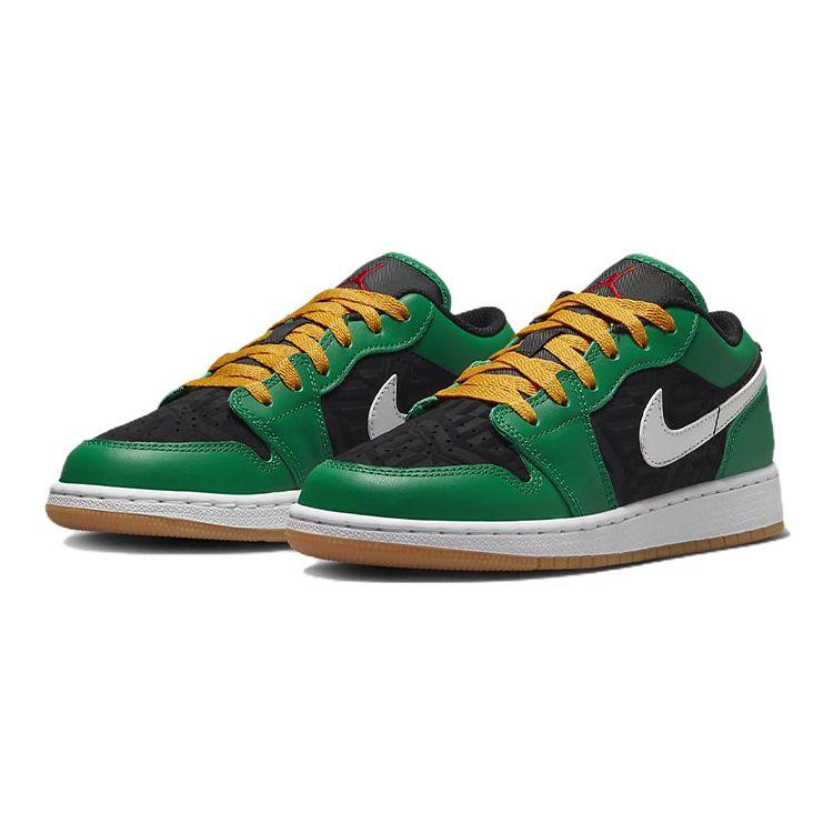 Air Jordan 1 Low SE GS Christmas Kids Sneakers Green Malachite Black DQ8421-300