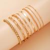 8 Pcs Gold Color Bracelet Set Boho Retro Thick Twist Cuban Beaded Chain Bracelet for Women 2025 Trendy Quality Jewelry Gifts