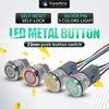 22mm Small Metal Button Latching Momentary Power Push Button Switch 3-6V/12V/24V/220V 5A for DIY Computer Car Panel Modification