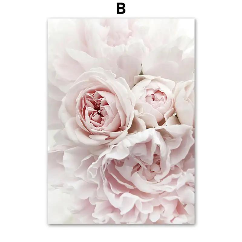 Blooming White Rose Leopard Pink Flower Beast Tiger Wall Art Mural Canvas Painting Posters Prints Decor Pictures For Living Room