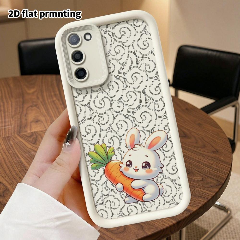 Phone Case: 2D Flat Samsung Galaxy A34 A35 M05 M06 S20 S22 S21 FE Plus 5G Protective Case, Hugging a Carrot, Christmas and Halloween Gift