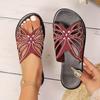 Sexy Hohl-Rhinestone-Schmetterlings-Mode-Slipper, Offene Zehen-Strandsandalen für Damen, Damenschuhe