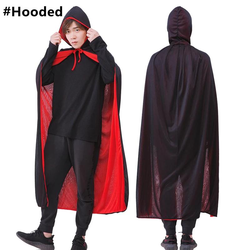 Unisex Noel Cadılar Bayramı Cadı Partisi Çift Taraflı Kapüşonlu Dik Yaka Yetişkin Vampirler Pelerin Pelerin Maskeli Balo Pelerini Kostüm