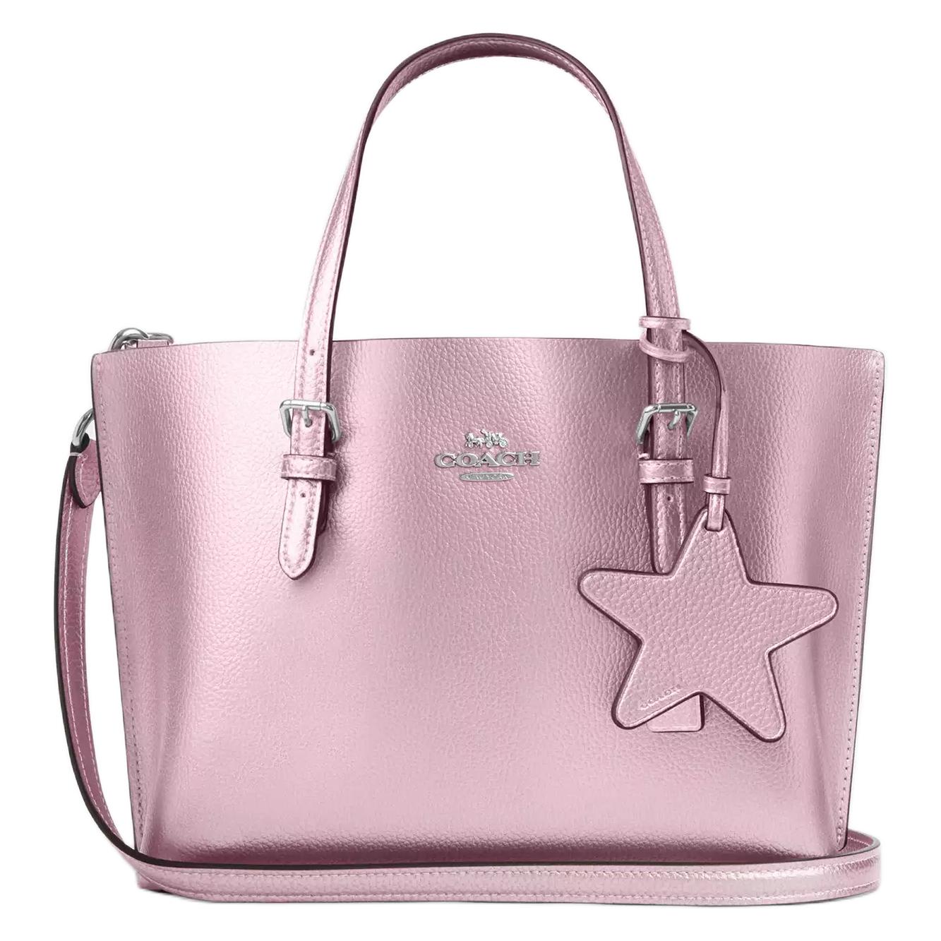 

Coach Molly 25 Brand Logo Detachable Shoulder Strap Leather Tote Bag Shopping Bag Crossbody Handbag Medium Pink Women tote bags CX253-SVPK9 Basic Set (Bag+Dust Bag)