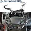 Carbon Fiber Steering Wheel Decoration Cover Trim For Chevrolet Colorado 2014+